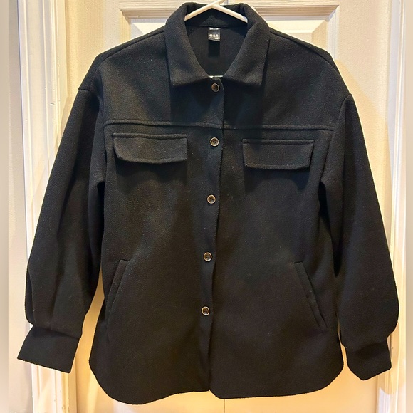 SHEIN Button Front Drop Shoulder Coat with Side Pockets - Picture 1 of 4